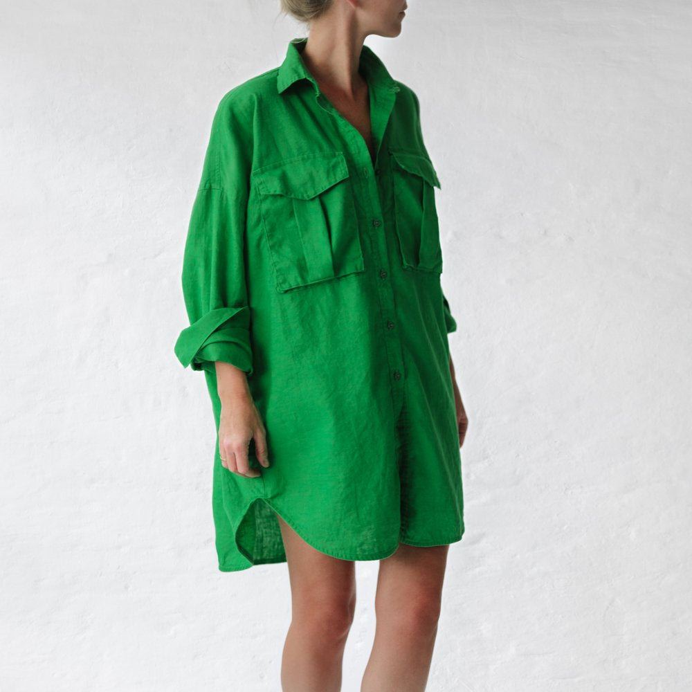 Supersized Boyfriend Shirt| Green