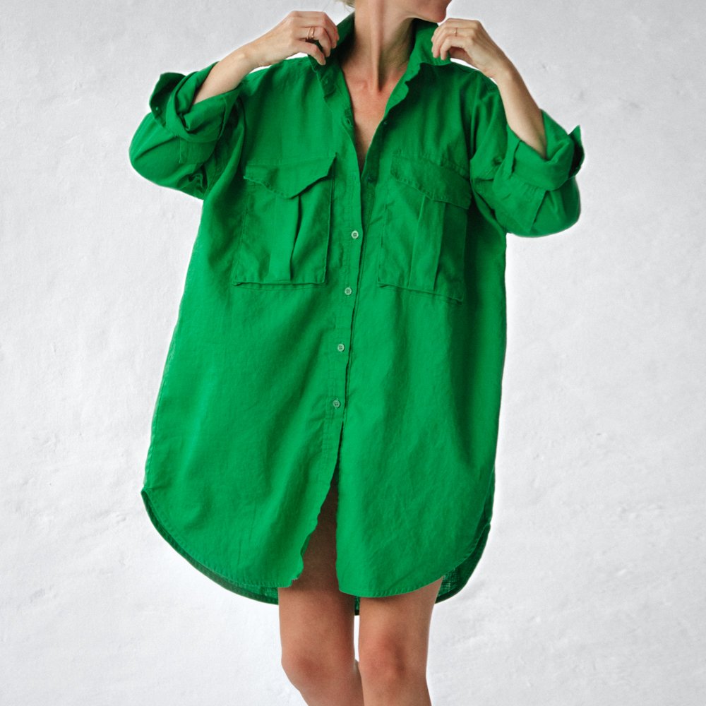 Supersized Boyfriend Shirt| Green