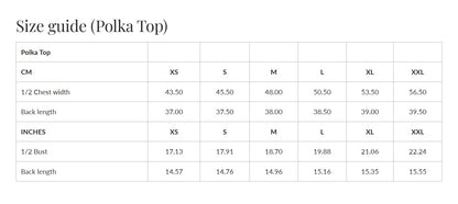 Polka Linen Top – Black