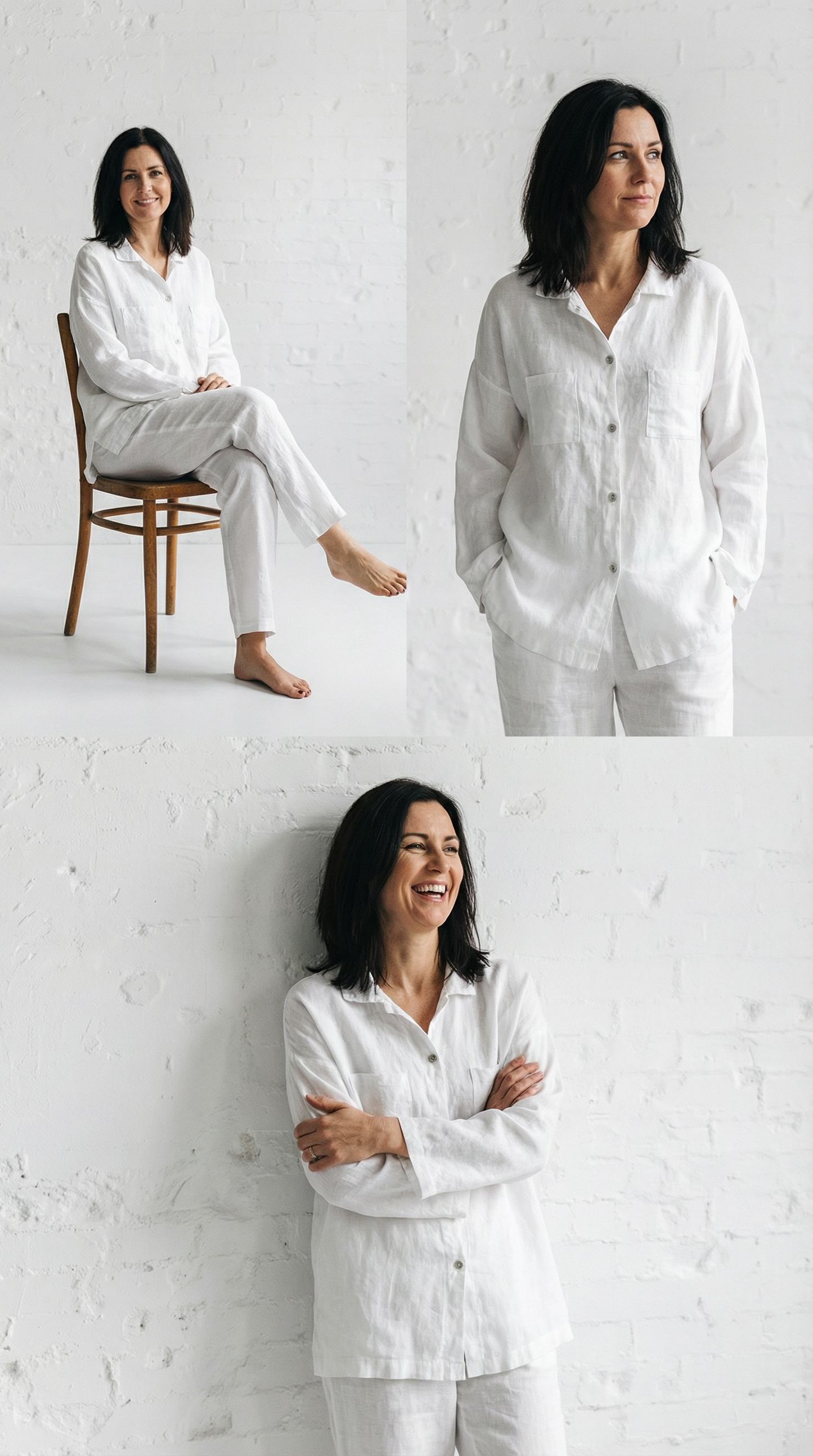 Stonewashed Linen Pajamas | White