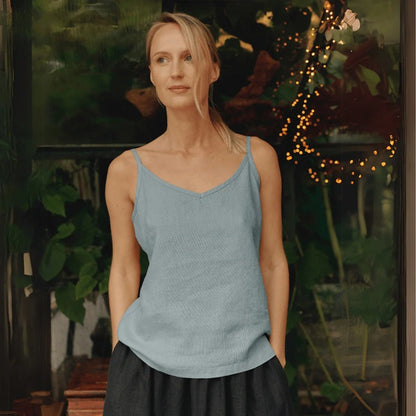 Linen Singlet Top - Allure