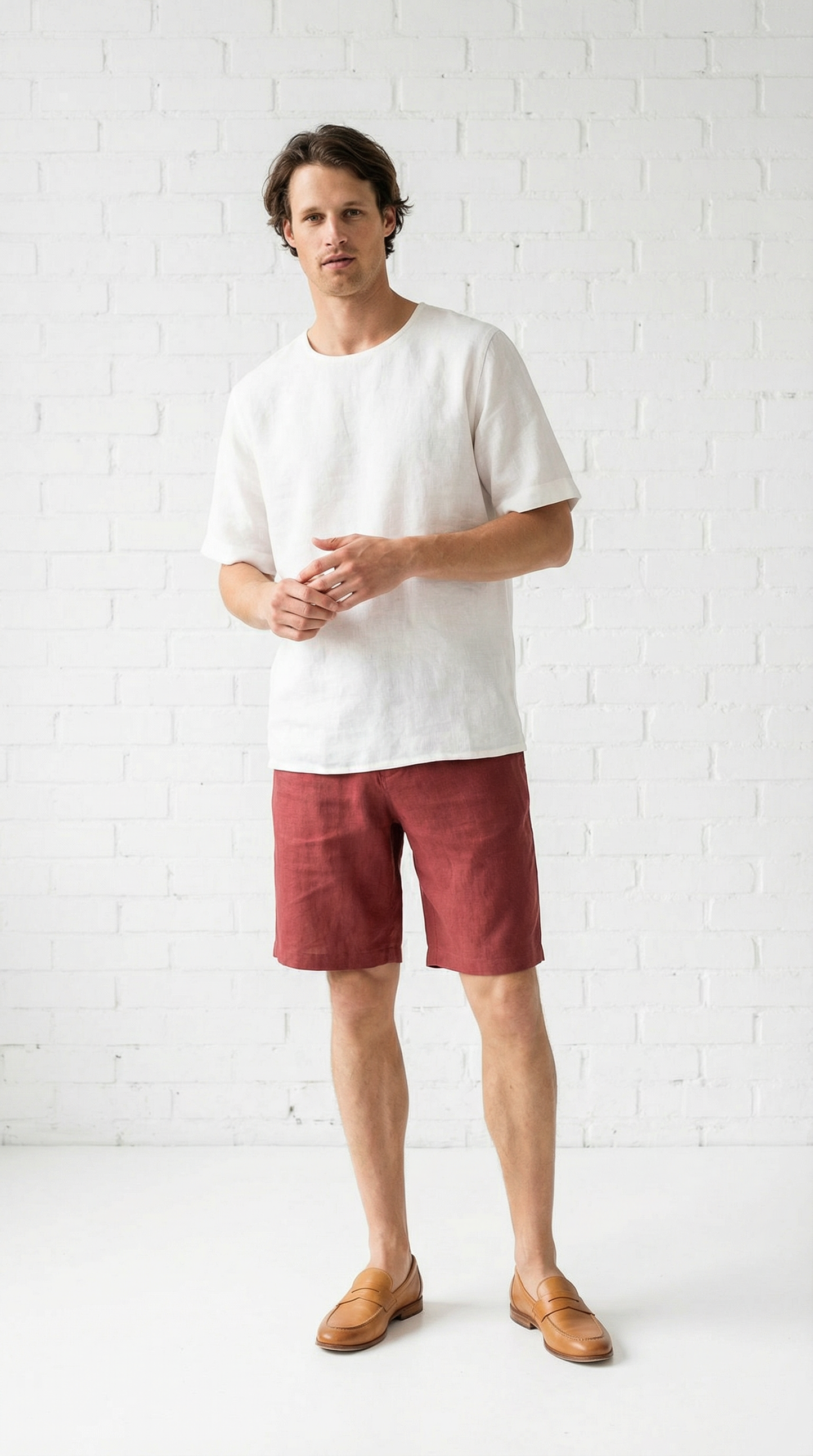 Atlas Oversized Linen Top - White