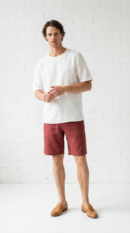 Atlas Oversized Linen Top - White