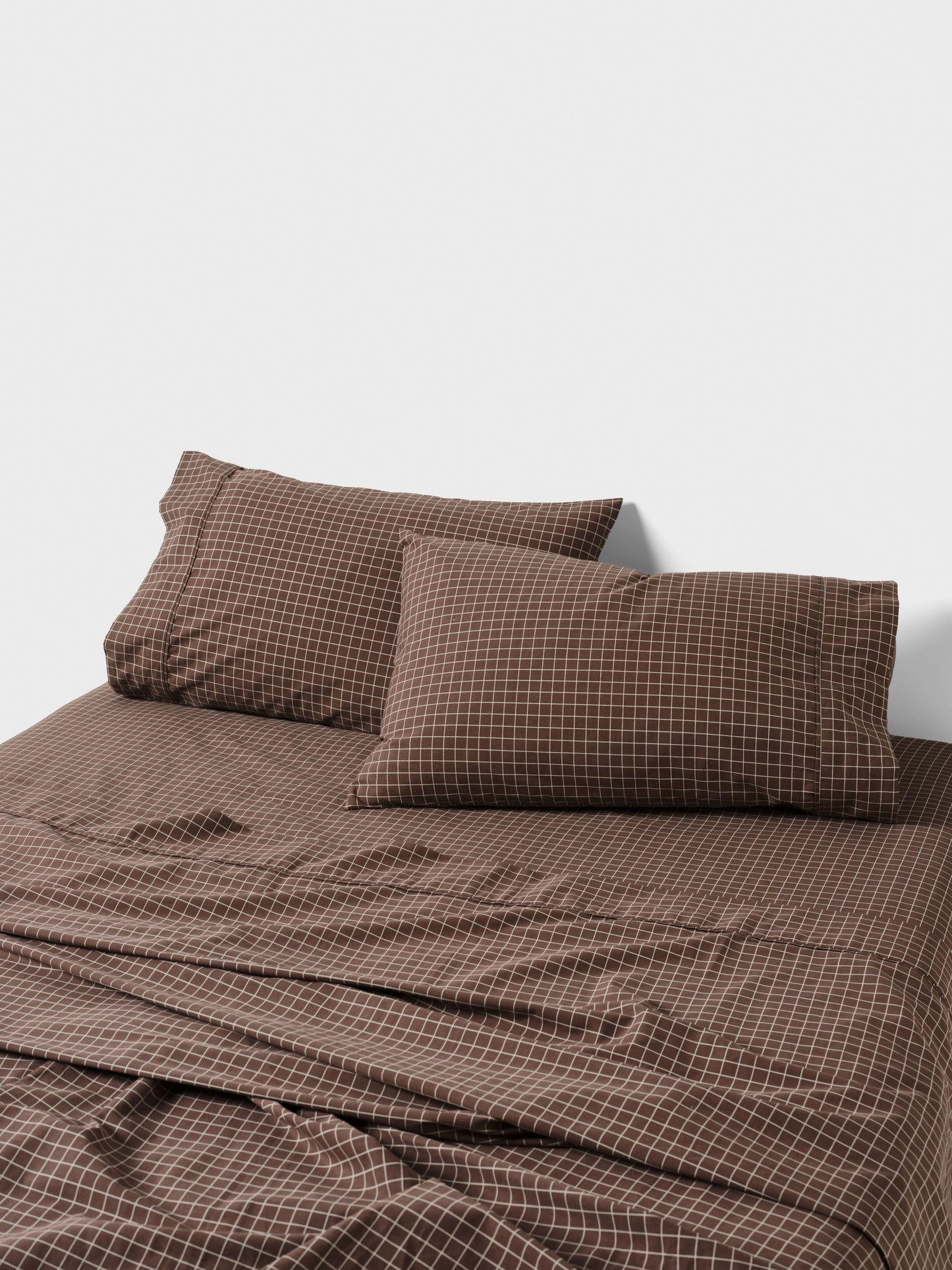 Check Sheet Set in Chocolate