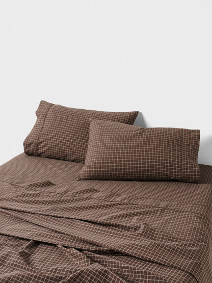 Check Sheet Set in Chocolate