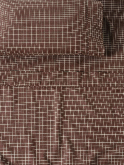 Check Sheet Set in Chocolate