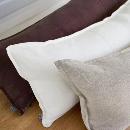 Linen Lumbar Cushion | White- 120cm