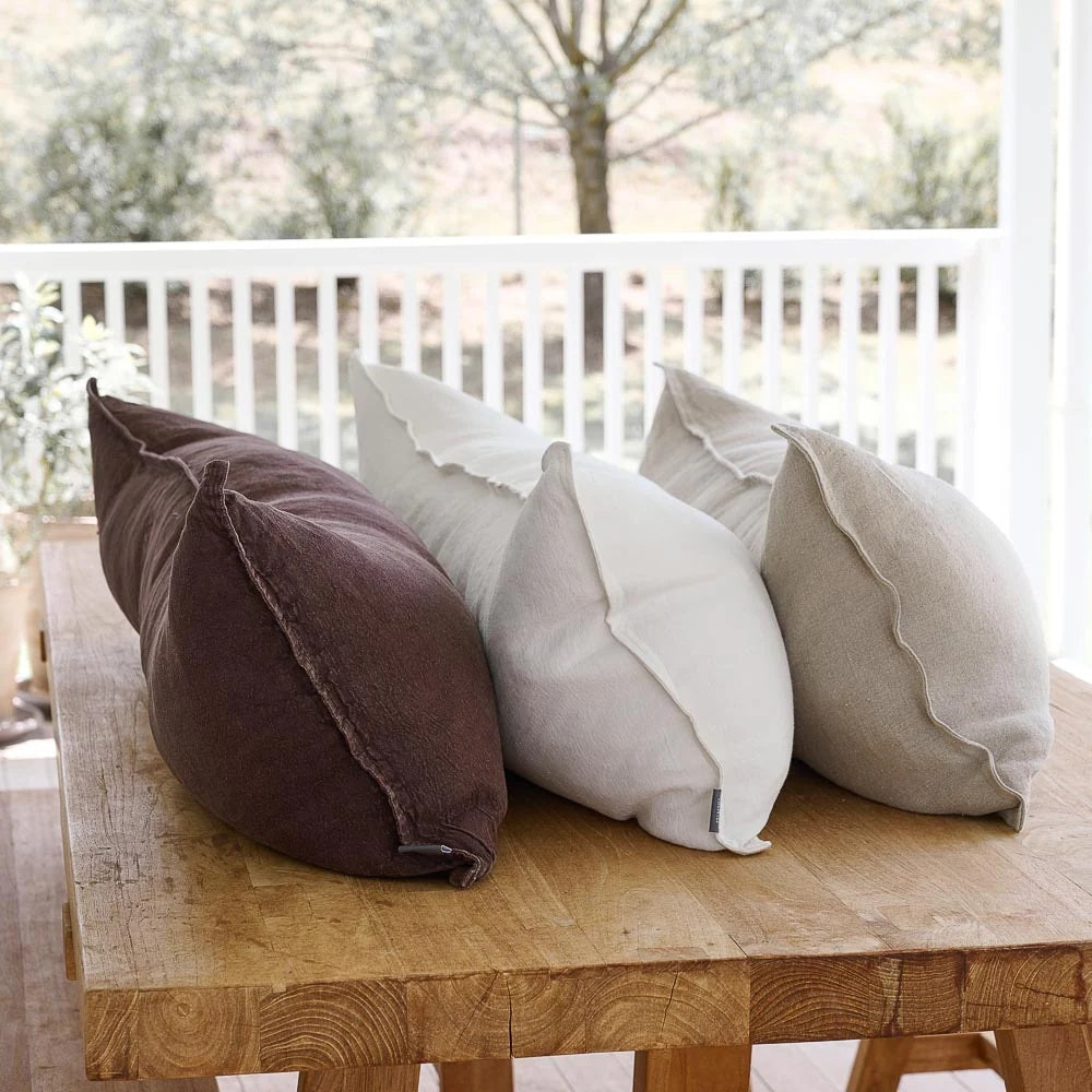 Linen Lumbar Cushion | White- 120cm
