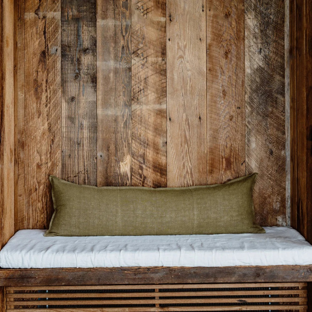 Linen Lumbar Cushion | Olive - 120cm