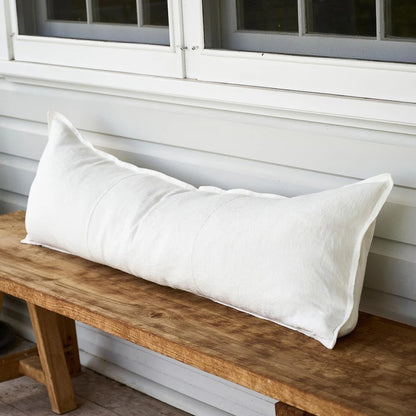 Linen Lumbar Cushion | White- 120cm