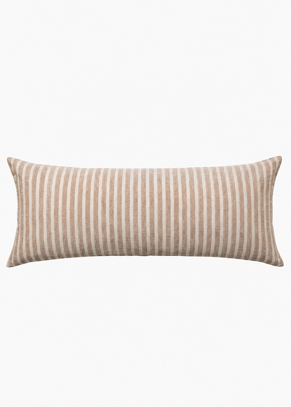 Linen Lumbar - Toffee Stripe 30cm x 90cm