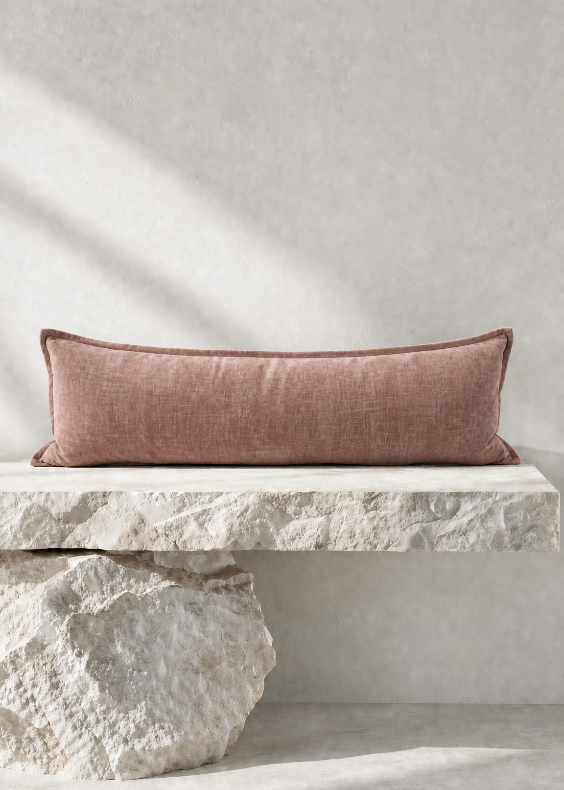 Velvet Lumbar Cushion - Blush