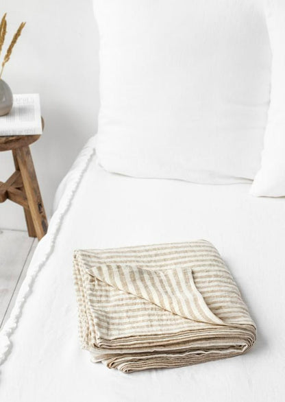 Natural Striped Linen Pillowcases |  Oeko-Tex® certified