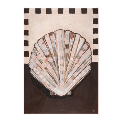 Coco Clam' Blush and Chocolate Modern Sea Shell Fine Art Print