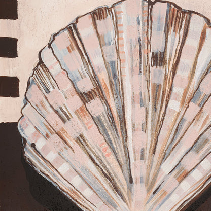 Coco Clam' Blush and Chocolate Modern Sea Shell Fine Art Print