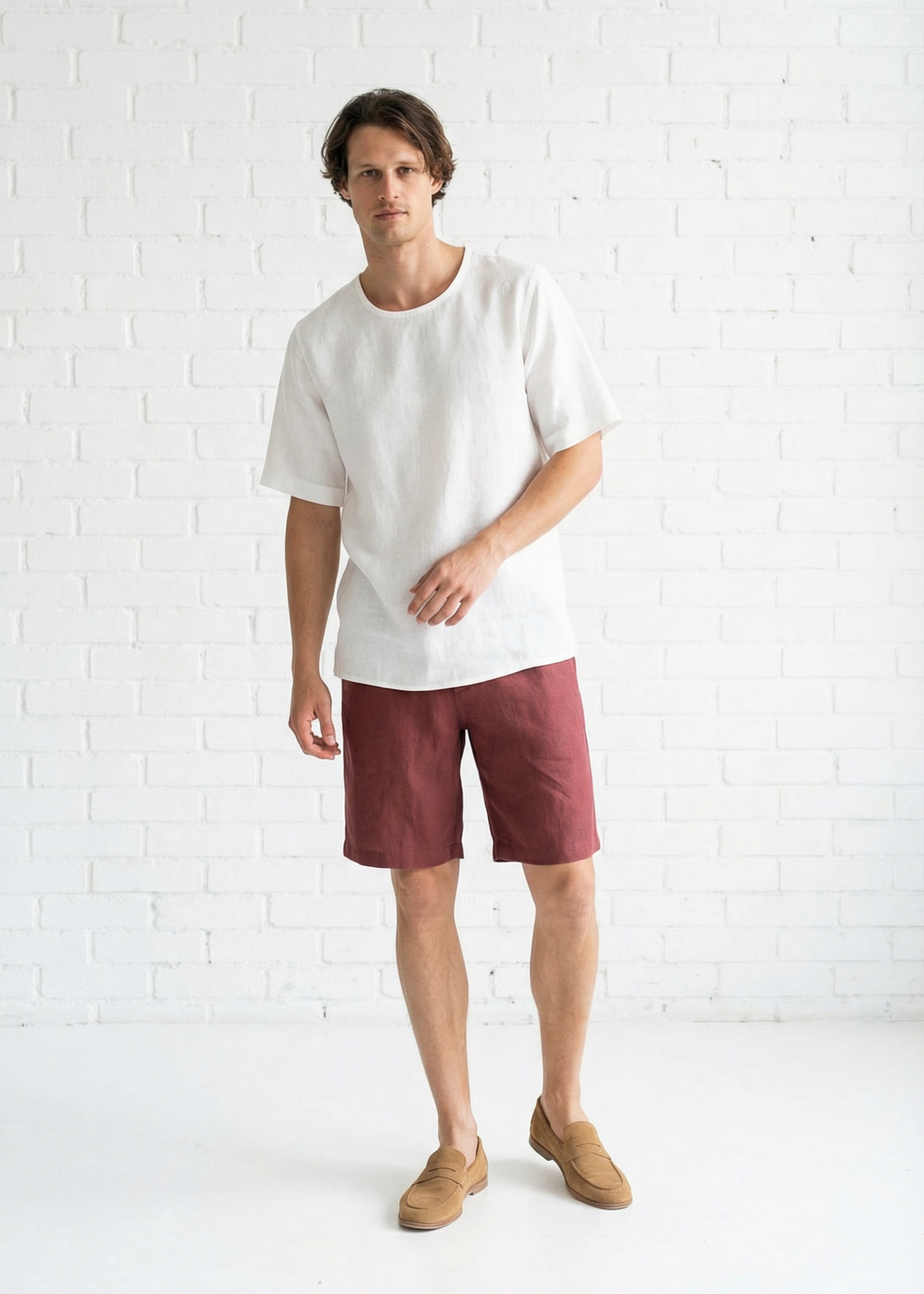 Atlas Oversized Linen Top - White