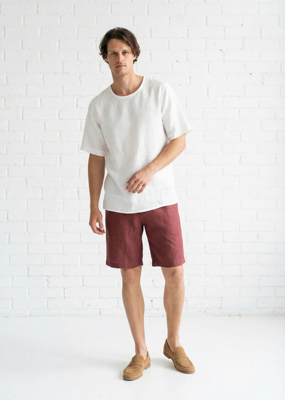 Atlas Oversized Linen Top - White