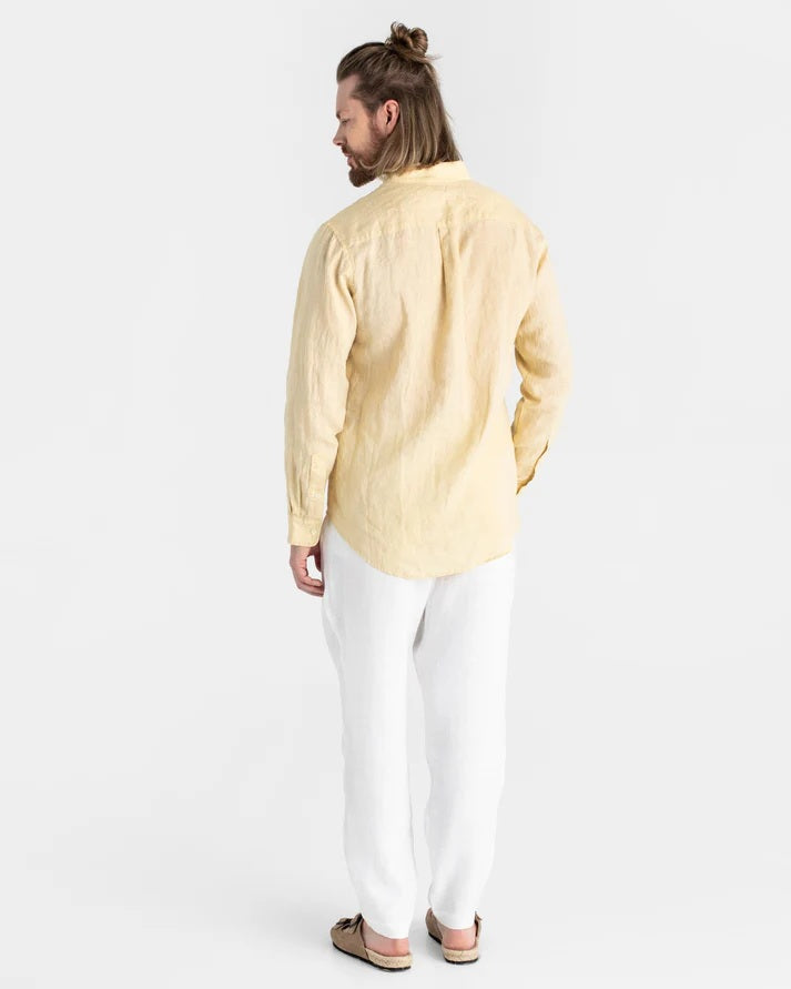 Mens Classic Linen shirt - Butter