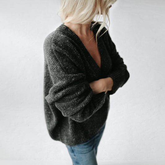 Merino V-Neck Sweater – Graphite