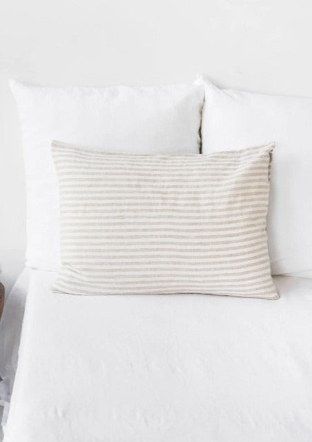 Natural Striped Linen Pillowcases |  Oeko-Tex® certified