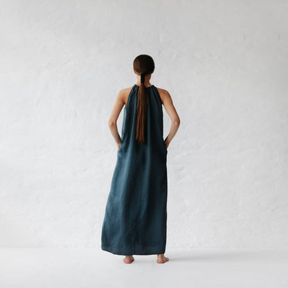 Izumi Linen Dress | Navy
