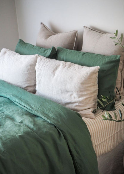 Natural Striped Linen Pillowcases |  Oeko-Tex® certified