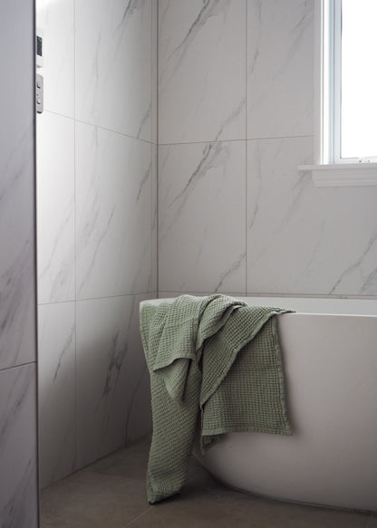 Linen Waffle Towel Set | Pistachio