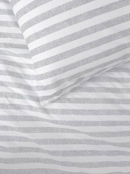 Aelia Stripes Duvet Cover Set | Grey