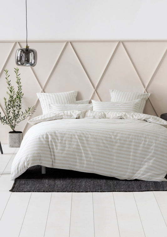 Charlie Stripes Duvet Cover Set | Sand