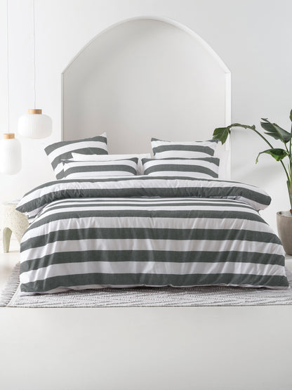 Sydney Stripes Duvet Cover Set | Carbon