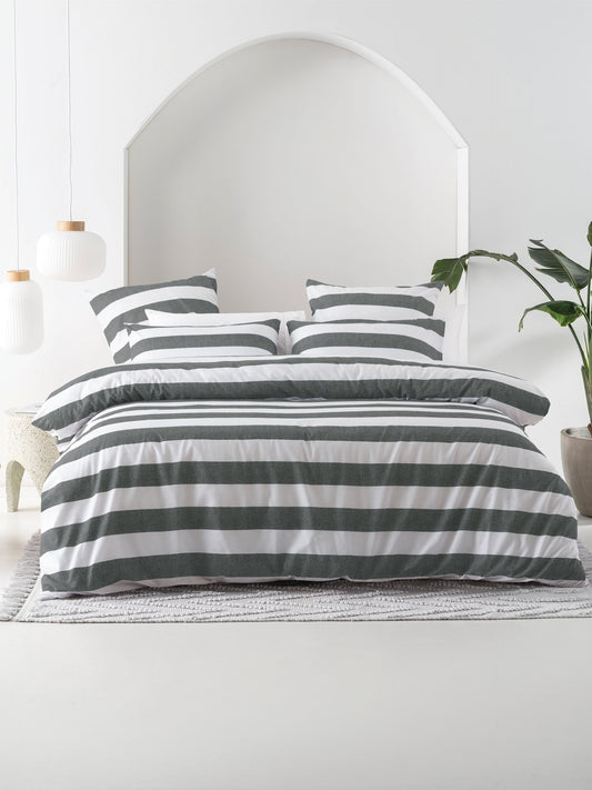 Sydney Stripes Duvet Cover Set | Carbon