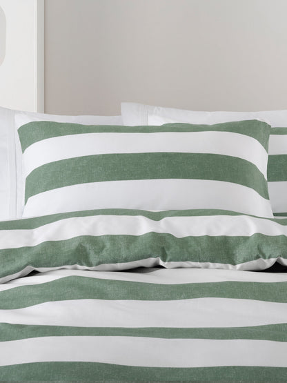 Sydney Stripes Duvet Cover Set | Moss