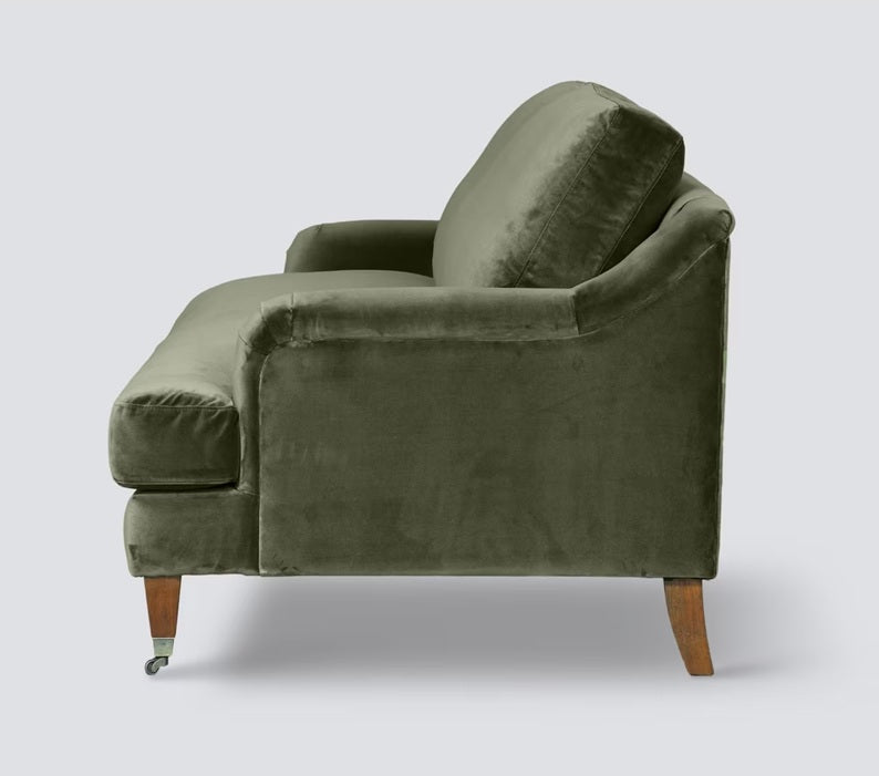 The Thornfield 3 Seater Sofa – Olive Velvet