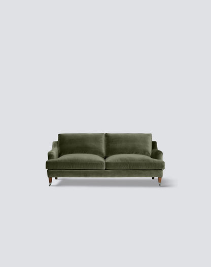 The Thornfield 3 Seater Sofa – Olive Velvet