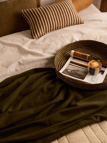 Australian Wool Throw - Olive & Nori