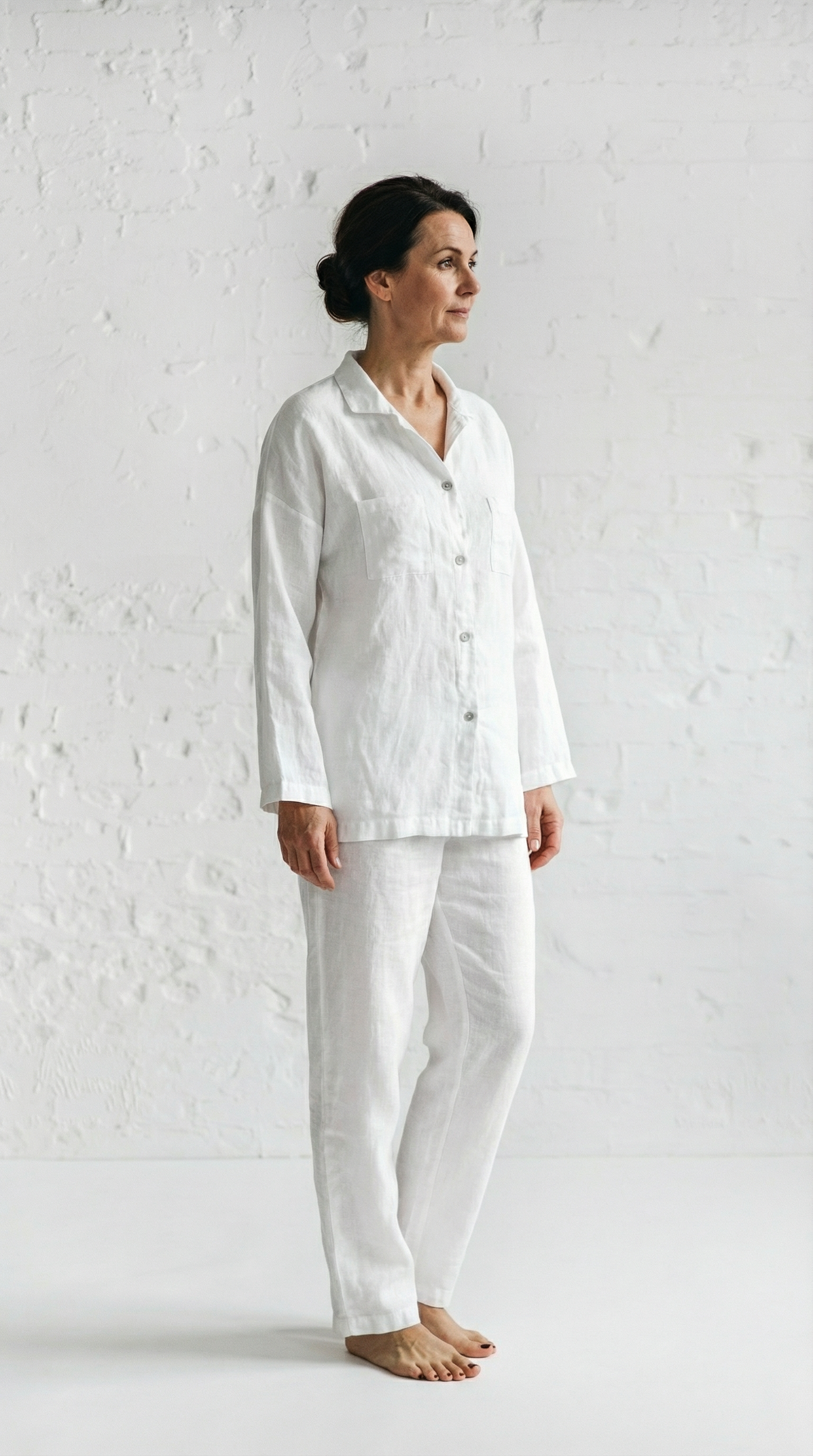 Stonewashed Linen Pajamas | White