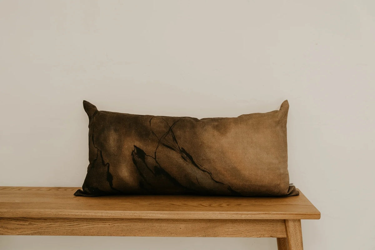 Umber Marble Long Lumbar Cushion