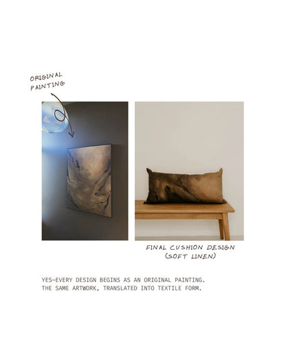 Umber Marble Lumbar Cushion
