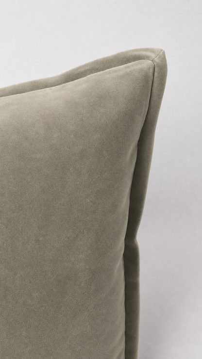 Velvet Lumbar Cushion — Oyster