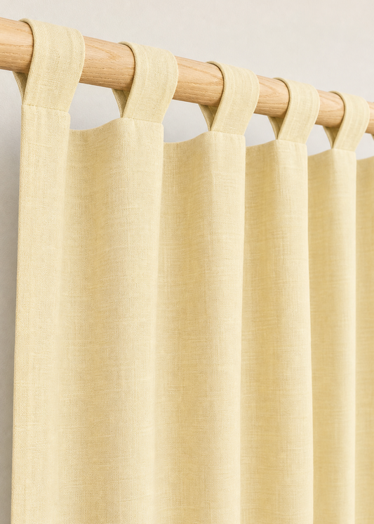 Natural Stonewashed Curtains | Butter Yellow