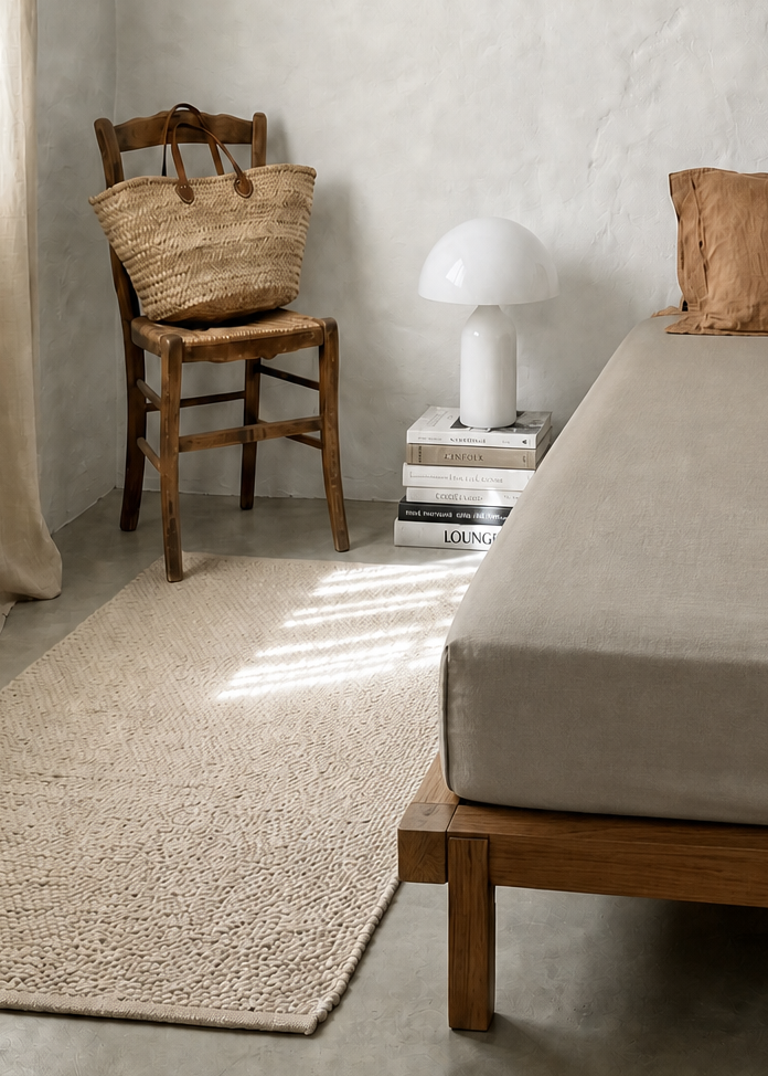 Linen Fitted Sheet - Pebble