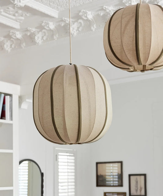 Orb Pendant - Olive & Natural