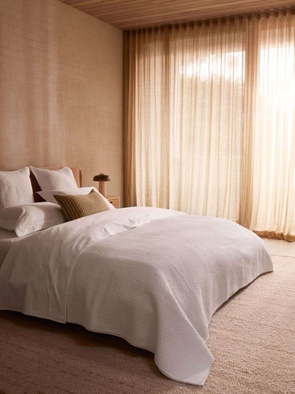 Egyptian Cotton Grosgrain Sheet Set | Pure White