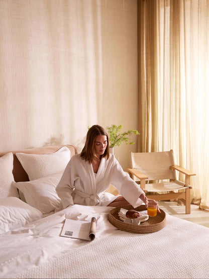 Egyptian Cotton Grosgrain Sheet Set | Pure White