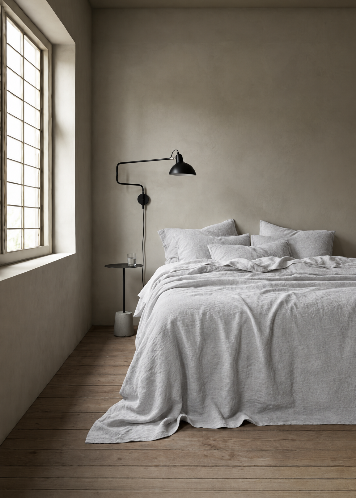 Heavy Linen Bed Cover | Scandi Whitewash