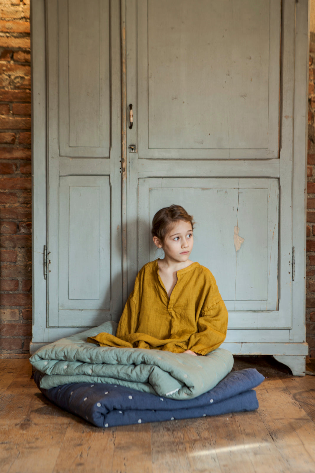 Linen Quilt | Blue | Made in Italy