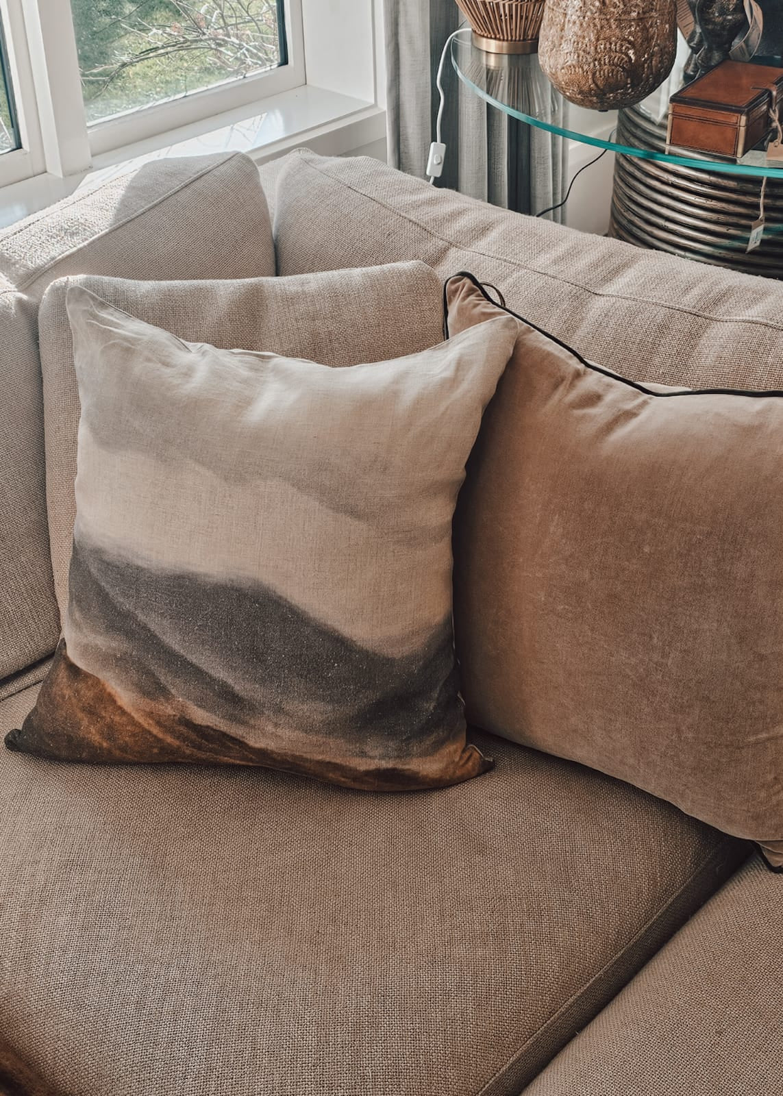 Clyde Velvet Cushion Cover ~ With Black Piping