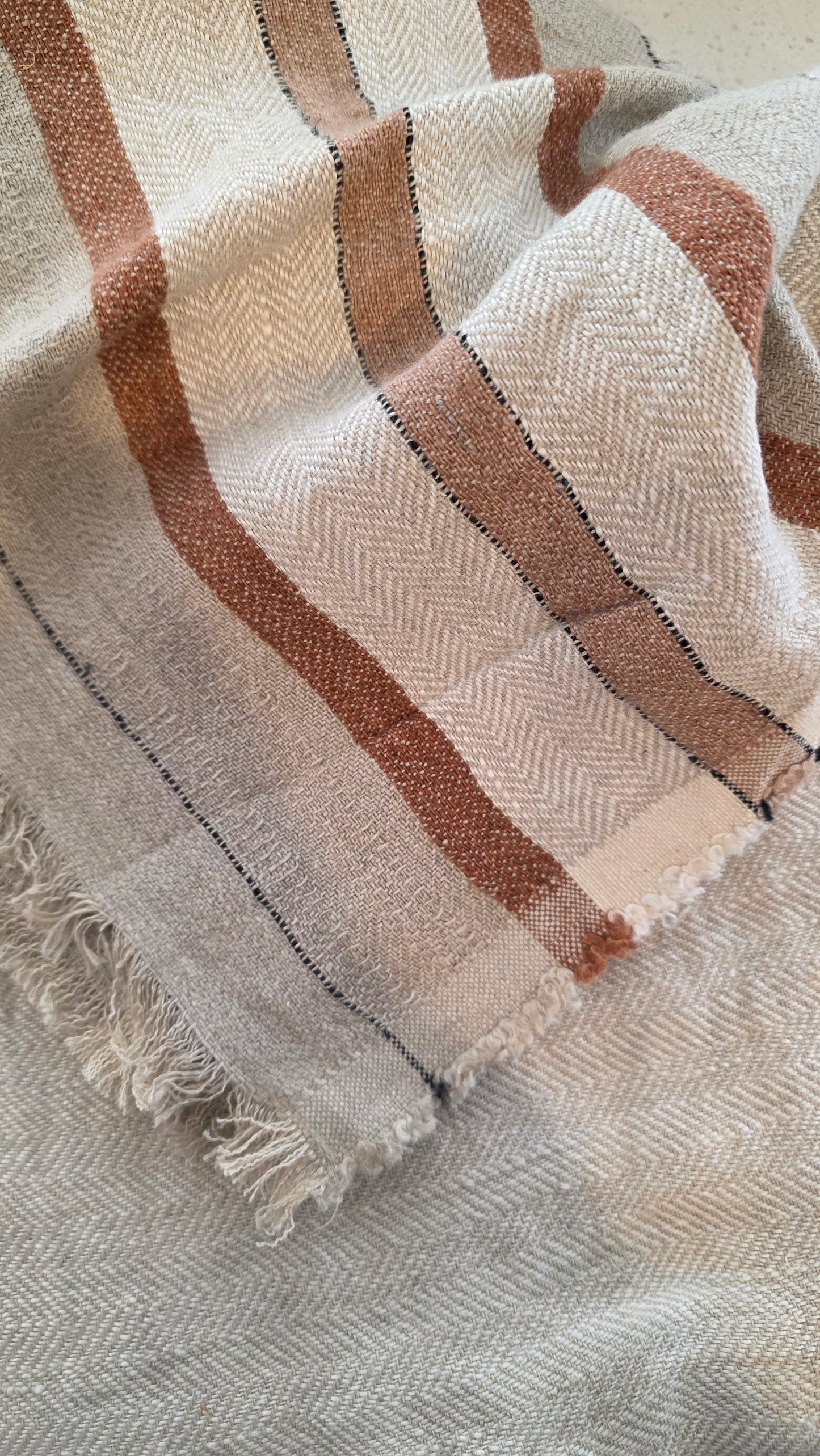 Riviera Stripe Linen Throw