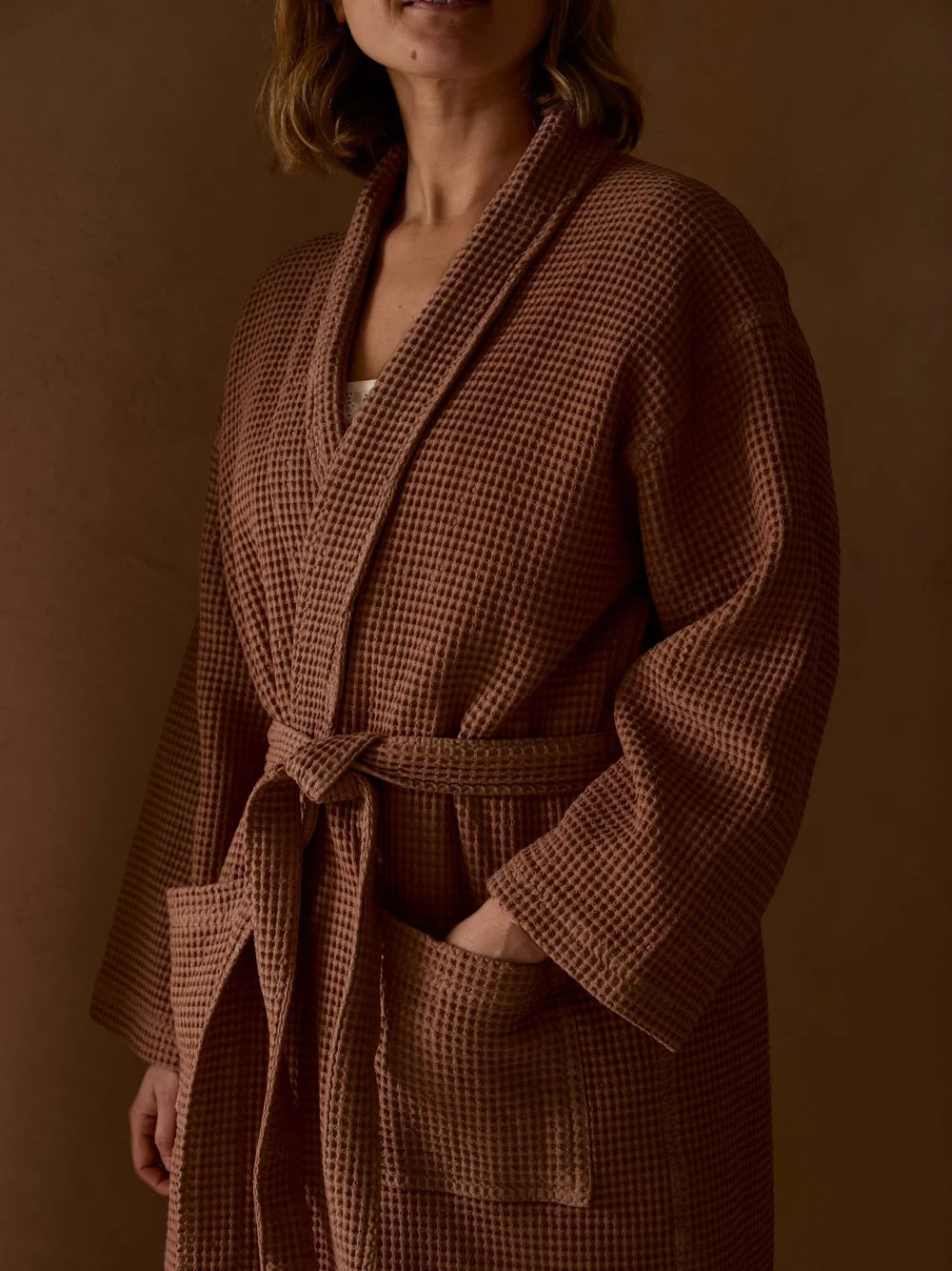 Spa Waffle Bathrobe | Rose