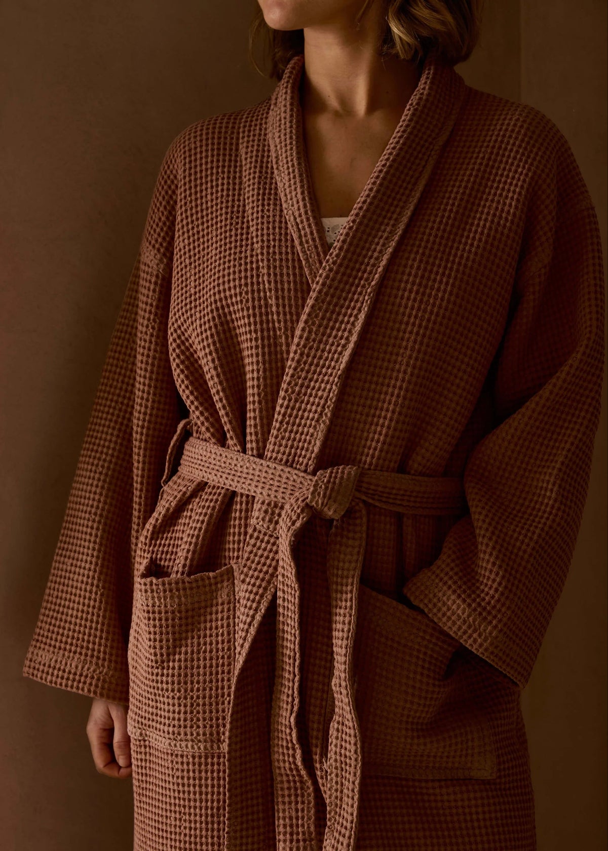 Spa Waffle Bathrobe | Rose